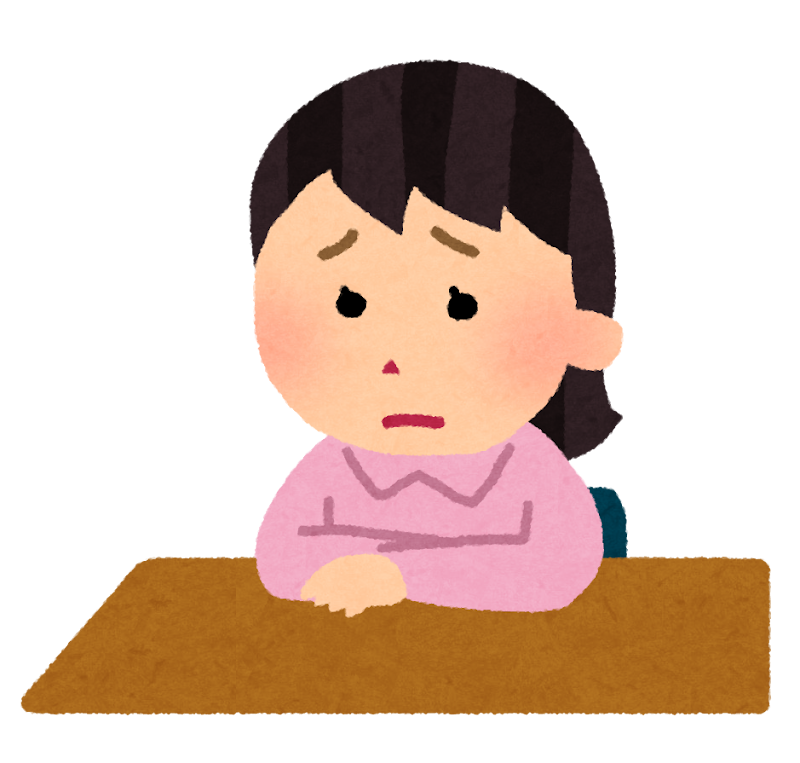 鹿児島のまどか整体院で子どもの姿勢に悩むお母さんのイメージイラスト
